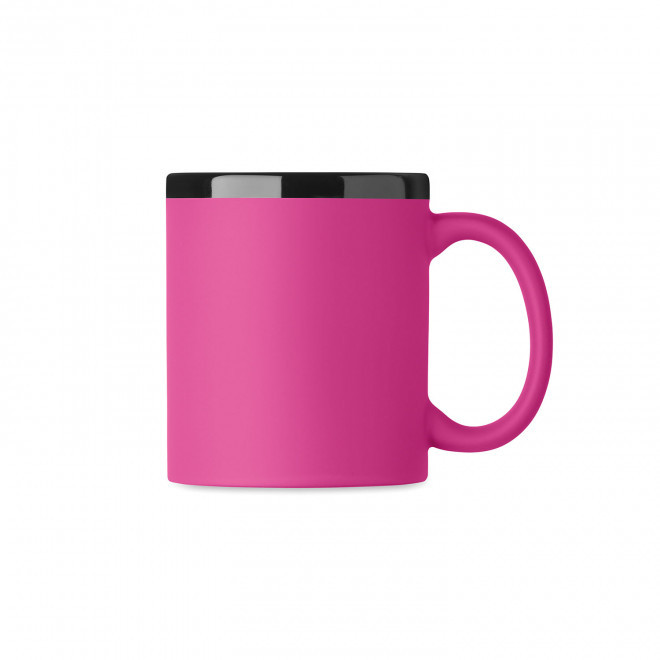 MUG CERAMIQUE PERSONNALISABLE INTERIEUR NOIR 'SOFT COLOR' - fuchsia