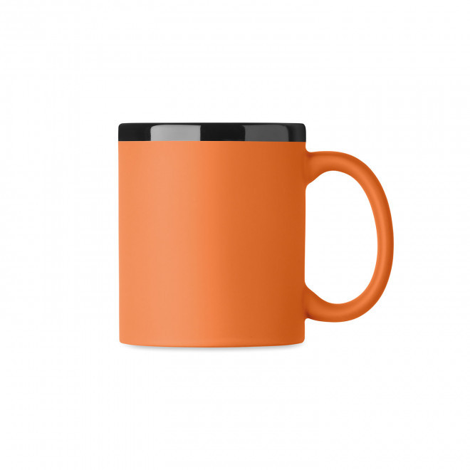 MUG CERAMIQUE PERSONNALISABLE INTERIEUR NOIR 'SOFT COLOR' - orange