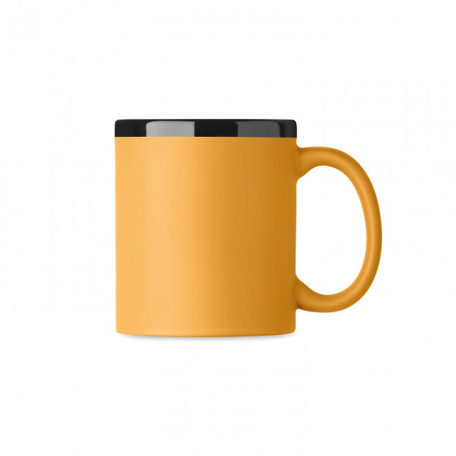 MUG CERAMIQUE PERSONNALISABLE INTERIEUR NOIR 'SOFT COLOR' - jaune