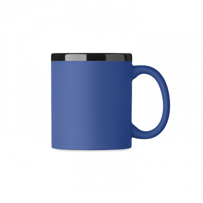 MUG CERAMIQUE PERSONNALISABLE INTERIEUR NOIR 'SOFT COLOR' - bleu royal