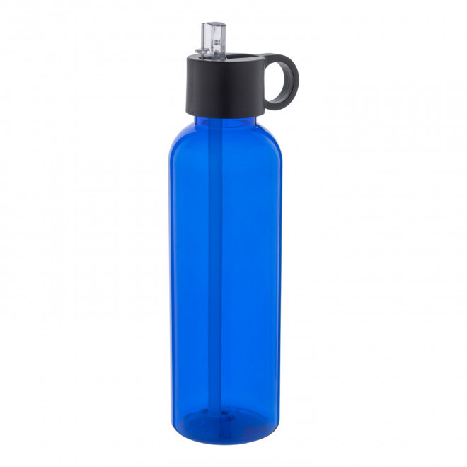 GOURDE EN RPET AVEC PAILLE 500ML PERSONNALISABLE 'BAFIT' - bleu