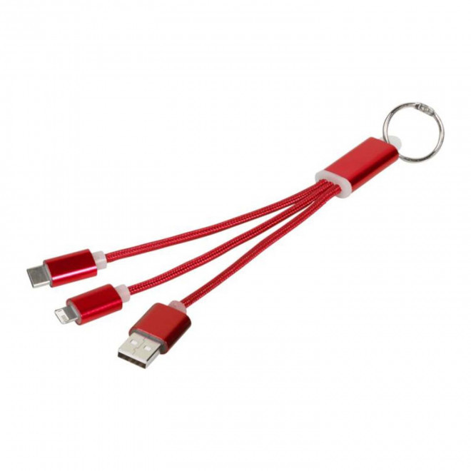 CABLE COURT 3 EN 1 PERSONNALISABLE 'FIBOU MINI' - rouge
