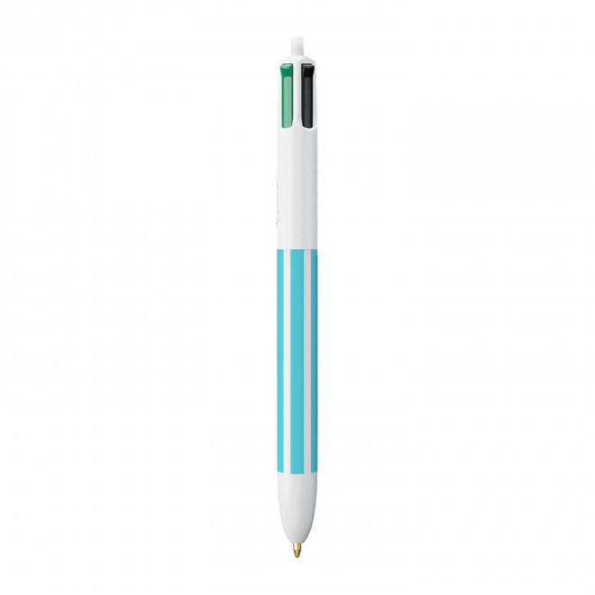 STYLO BIC® PERSONNALISE '4 COULEURS RAYURES' - turquoise