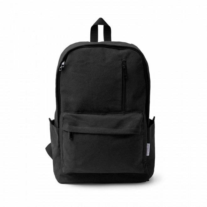 SAC A DOS PERSONNALISABLE COTON RECYCLE 'TITUR' - noir