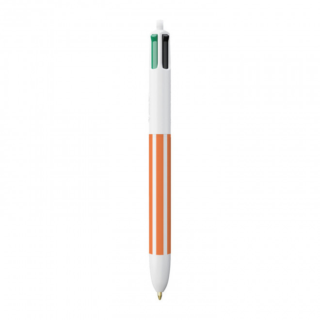 STYLO BIC® PERSONNALISE '4 COULEURS RAYURES' - orange