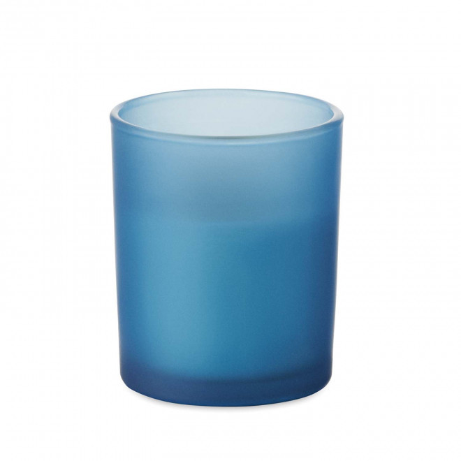 BOUGIE PARFUMEE MECHE BOIS PERSONNALISABLE 'BANILBO S' - bleu