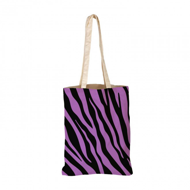 TOTE BAG IMPRESSION ZEBRE PERSONNALISABLE 'TICTOC' - violet