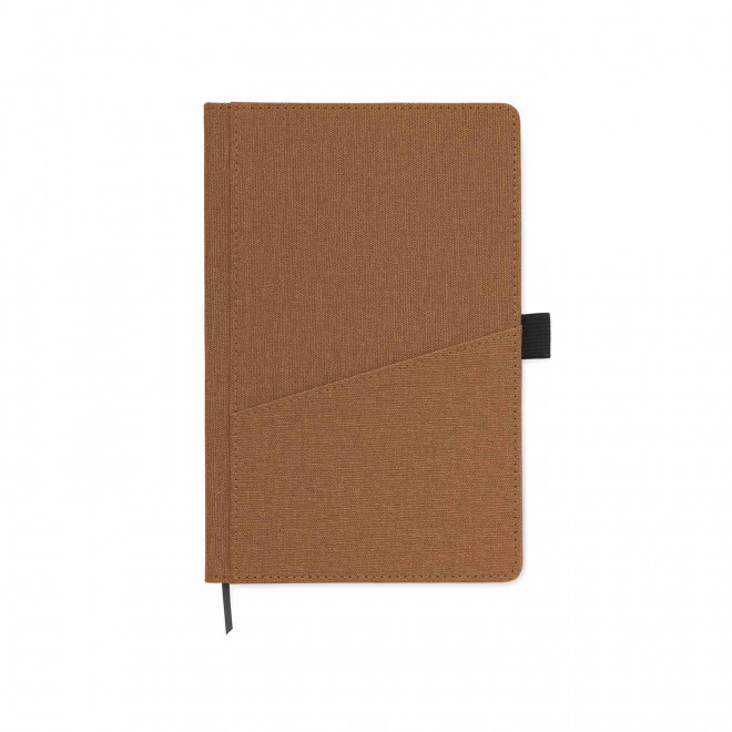 CARNET PERSONNALISABLE A5 RPET AVEC POCHE 'LEXI' - marron