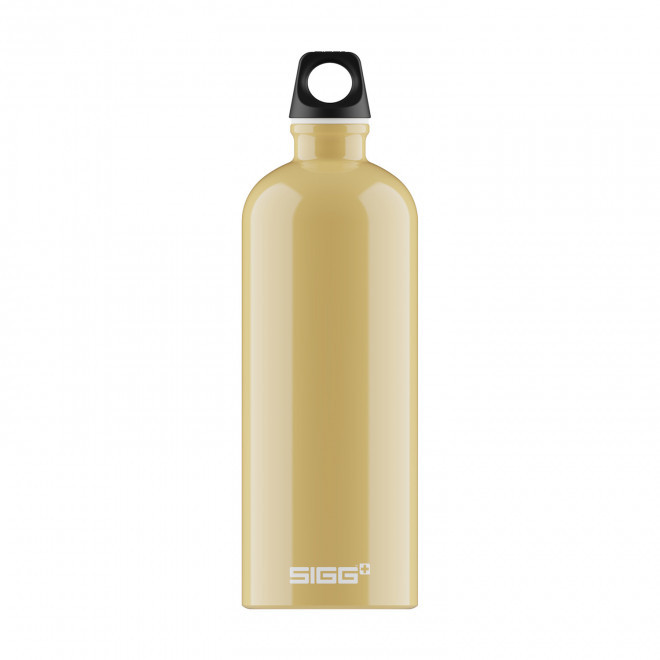 GOURDE EN ALUMINIUM SIGG 1L PERSONNALISABLE 'TRAVELLER' - vanille brillant