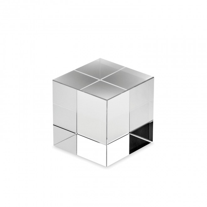 TROPHEE EN VERRE CUBE PERSONNALISABLE 'EKURO' - transparent