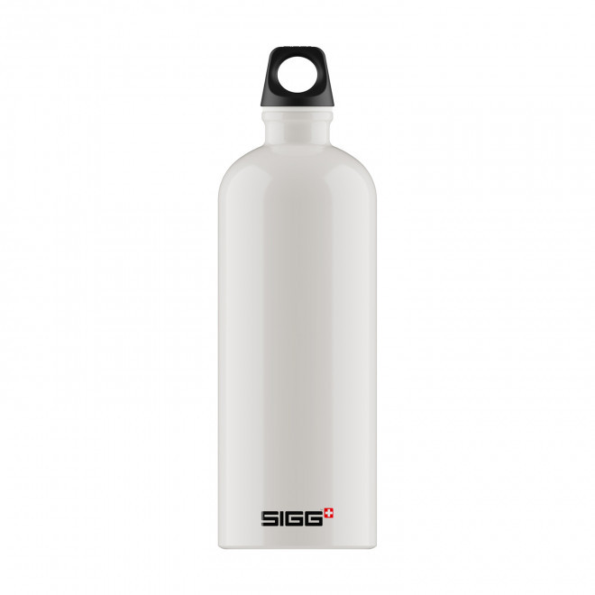 GOURDE EN ALUMINIUM SIGG 1L PERSONNALISABLE 'TRAVELLER' - blanc brillant
