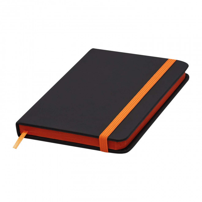 CARNET A6 PERSONNALISABLE 'LEVENTO COLOR' - noir/orange