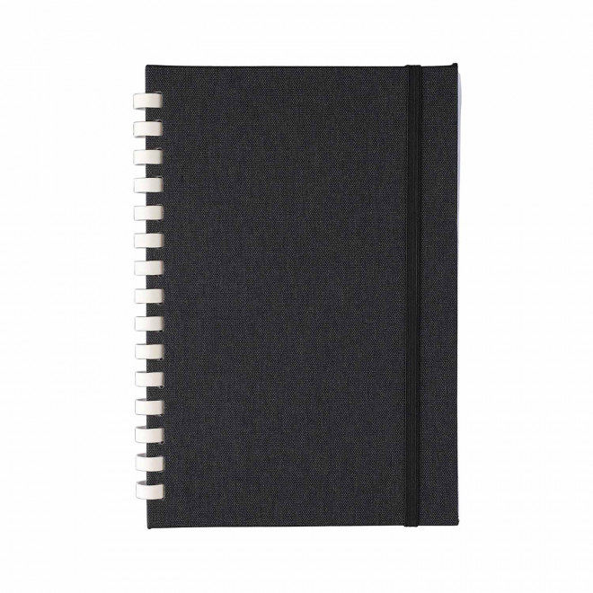 CARNET A5 RPET A SPIRALES PERSONNALISABLE 'NUTS' - noir
