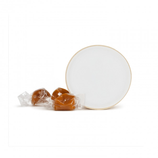 BOITE EN BOIS AVEC DES CARAMELS PERSONNALISABLE 'SCATI' - Petite boite 50g