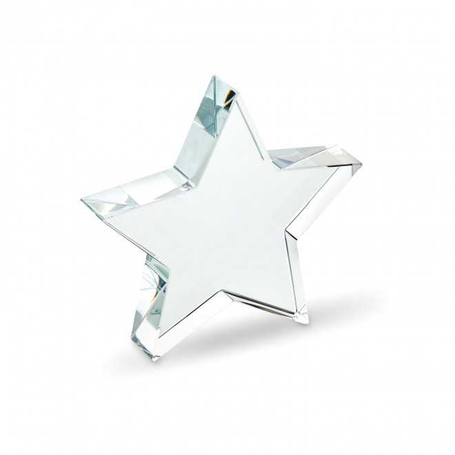 TROPHEE EN VERRE ETOILE PERSONNALISABLE 'EKURO' - transparent