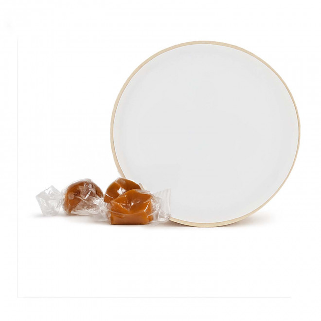 BOITE EN BOIS AVEC DES CARAMELS PERSONNALISABLE 'SCATI' - Grande boite 150g