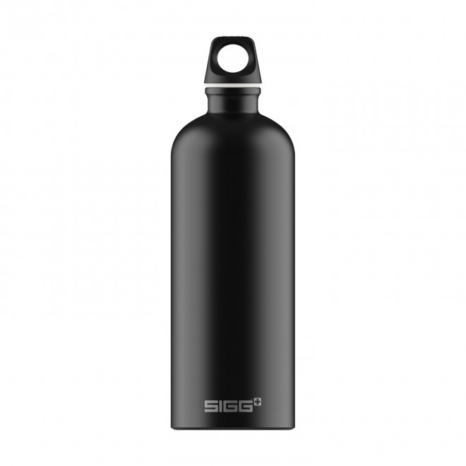 GOURDE EN ALUMINIUM SIGG 1L PERSONNALISABLE 'TRAVELLER' - noir mat