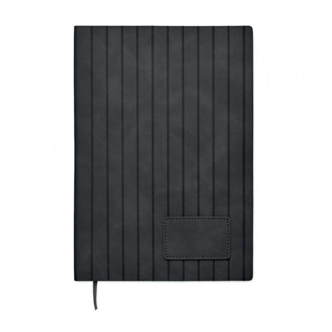 CARNET PERSONNALISABLE A5 PU PATINE 'CHARLIE' - noir