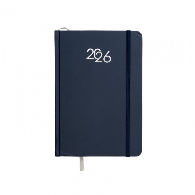 AGENDA JOURNALIER PERSONNALISABLE CARTON COLORE 'SEPTI' - bleu marine