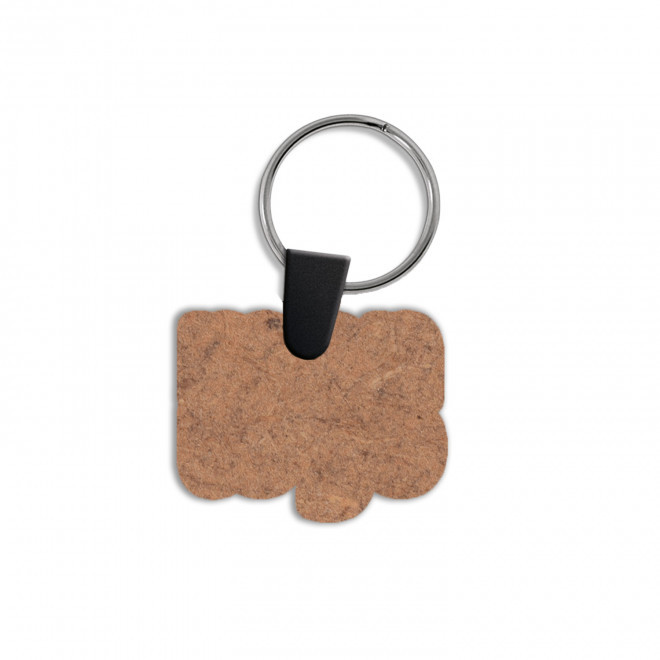 PORTE CLE EN BOIS PERSONNALISE SUR MESURE 'IRWIN 4CM' - brun