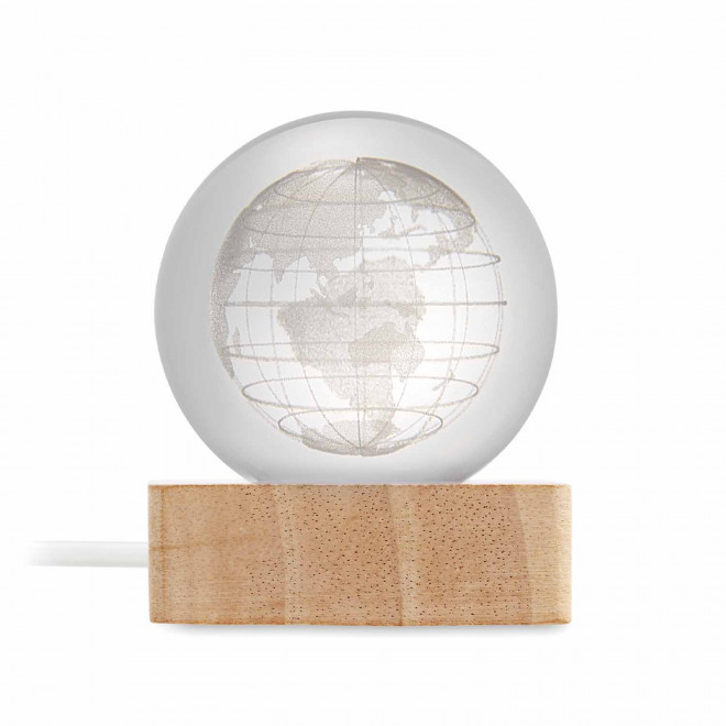 GLOBE LUMINEUX EN VERRE PERSONNALISABLE 'BOULGA' - transparent