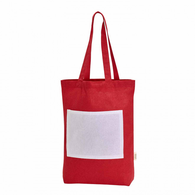 SAC SHOPPING BI COULEUR PERSONNALISABLE 'SKYPO' - rouge