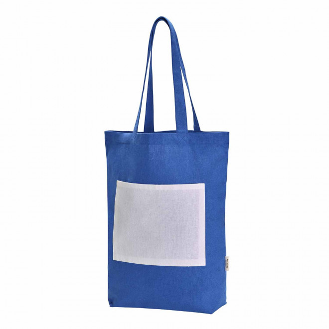 SAC SHOPPING BI COULEUR PERSONNALISABLE 'SKYPO' - bleu royal