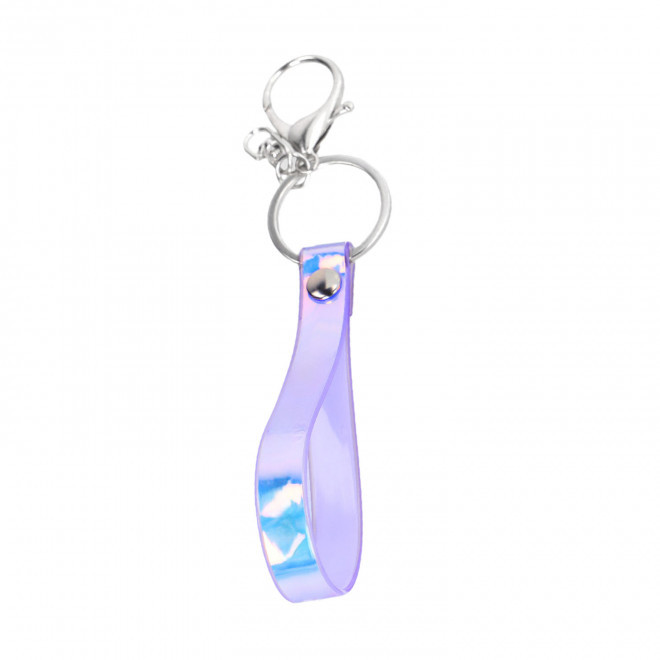 PORTE CLES HOLOGRAPHIQUE PERSONNALISABLE 'AVICO' - violet