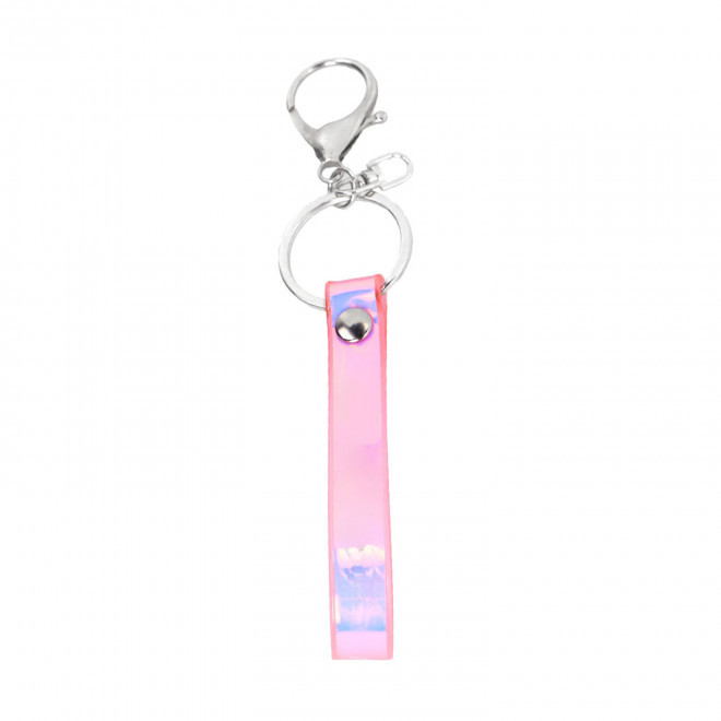 PORTE CLES HOLOGRAPHIQUE PERSONNALISABLE 'AVICO' - rose