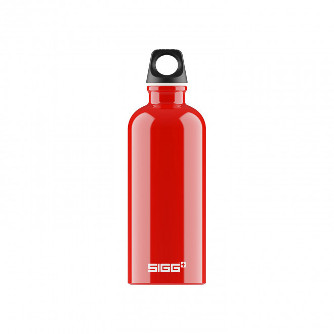 GOURDE EN ALUMINIUM SIGG 600ML PERSONNALISEE 'TRAVELLER' - rouge brillant