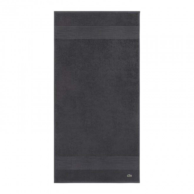 SERVIETTE 50X100CM LACOSTE PERSONNALISABLE 'LE CROCO' - gris foncé