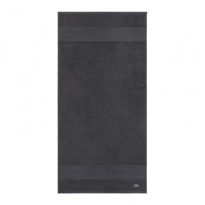 DRAP DE BAIN LACOSTE PERSONNALISABLE 'LE CROCO' - gris foncé