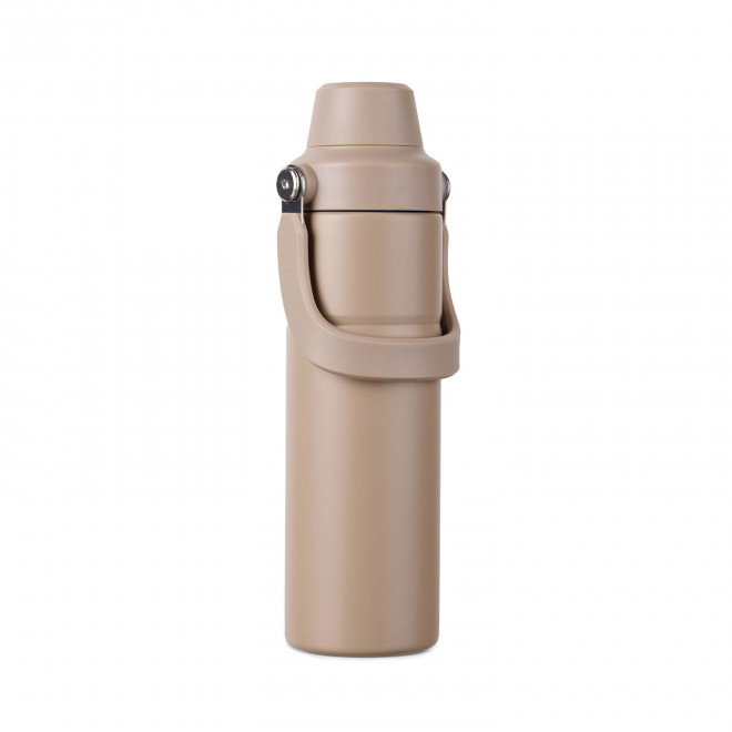 BOUTEILLE ISOTHERME PERSONNALISABLE POIGNEE 600ML 'TRAEK' - beige