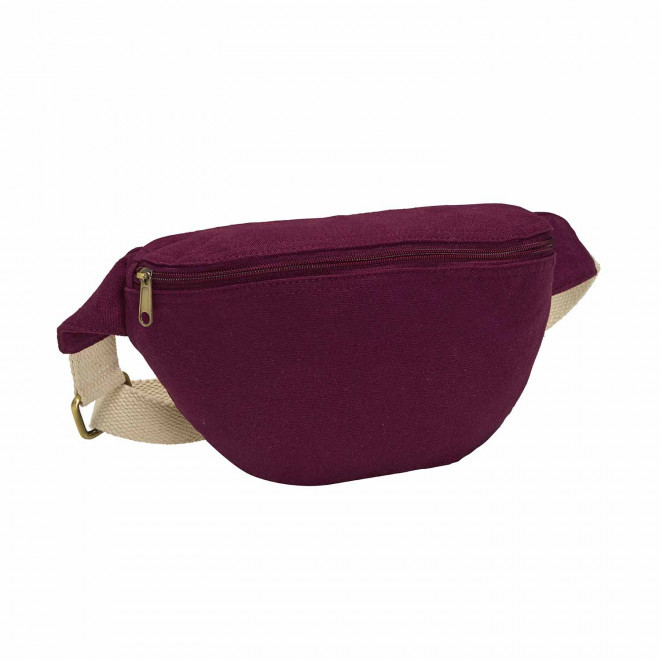 SAC BANANE PERSONNALISE EN COTON RECYCLE 'ROY' - bordeaux