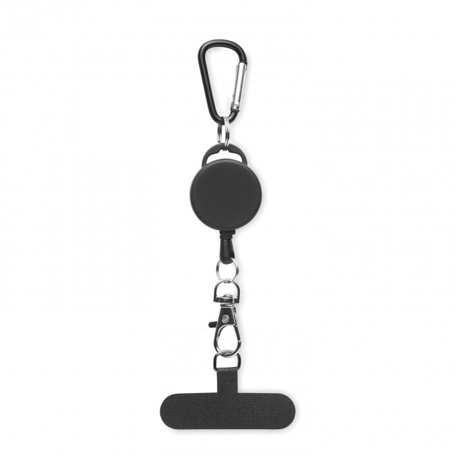 TOUR DE COU TELEPHONE PERSONNALISABLE 'RETRACTO' - noir