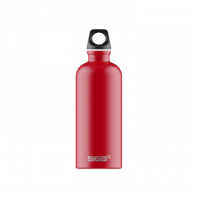 GOURDE EN ALUMINIUM SIGG 600ML PERSONNALISEE 'TRAVELLER' - Rouge mat