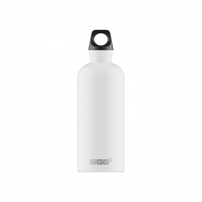 GOURDE EN ALUMINIUM SIGG 600ML PERSONNALISEE 'TRAVELLER' - blanc mat