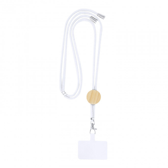 TOUR DE COU TELEPHONE PERSONNALISE 'NURAS COTON COLOR' - blanc