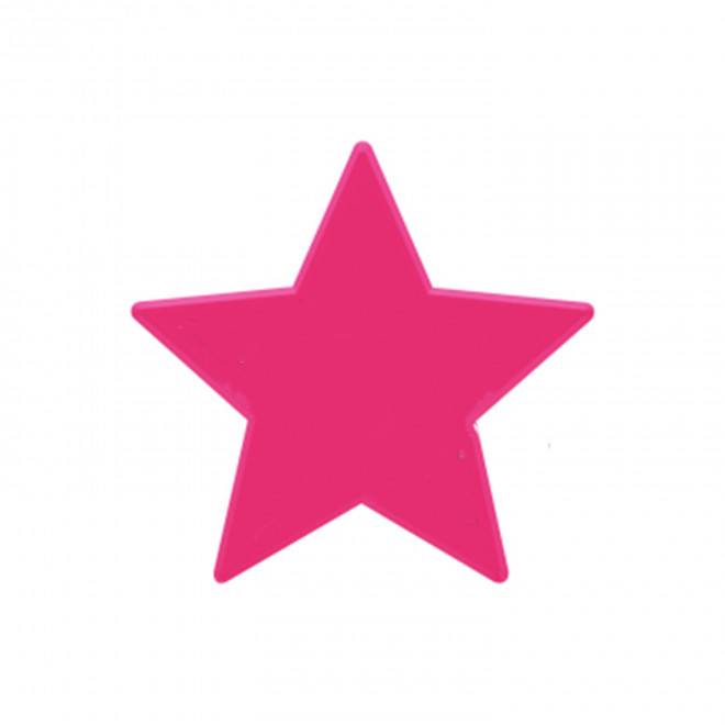 JETON DE FETES ET MANEGE PERSONNALISABLE 'FUNZY ETOILE' - rose fluo - 7x7cm