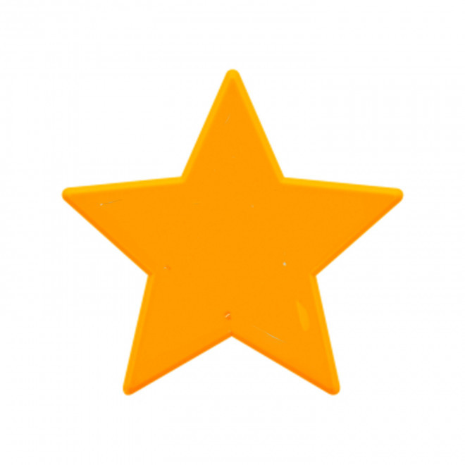 JETON DE FETES ET MANEGE PERSONNALISABLE 'FUNZY ETOILE' - orange fluo - 9x9cm