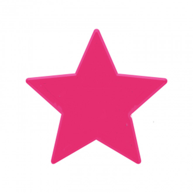 JETON DE FETES ET MANEGE PERSONNALISABLE 'FUNZY ETOILE' - rose fluo - 9x9cm