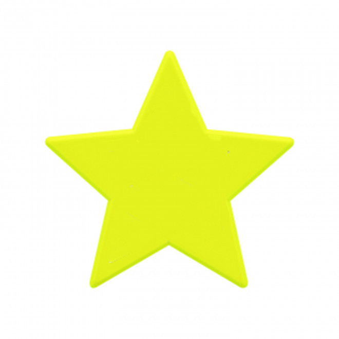 JETON DE FETES ET MANEGE PERSONNALISABLE 'FUNZY ETOILE' - jaune fluo - 9x9cm