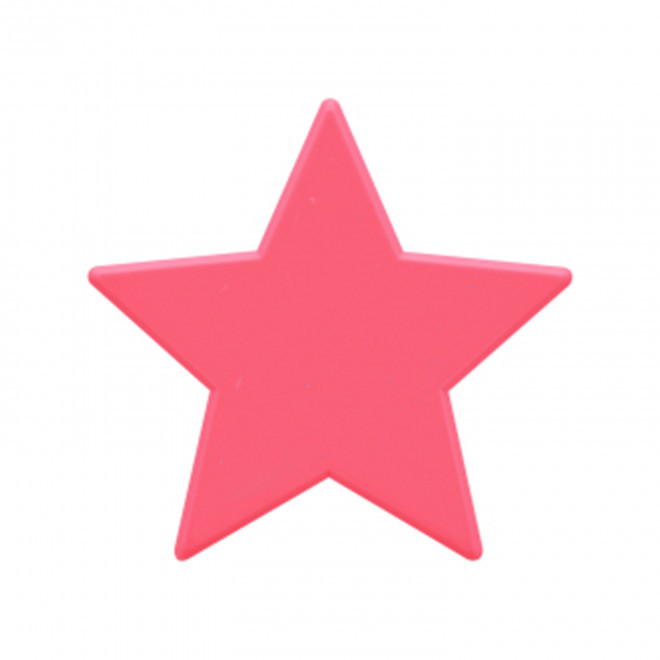 JETON DE FETES ET MANEGE PERSONNALISABLE 'FUNZY ETOILE' - rose vif - 9x9cm