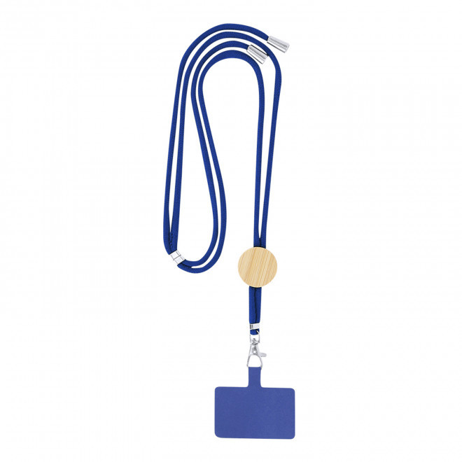 TOUR DE COU TELEPHONE PERSONNALISE 'NURAS COTON COLOR' - bleu