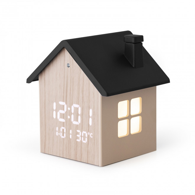 REVEIL MAISON PERSONNALISE 'WAKY' - noir