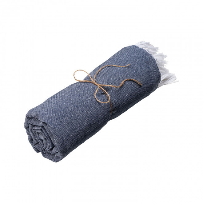 PAREO/FOUTA PERSONNALISE 'HORTENSE 150 UNI' - bleu marine
