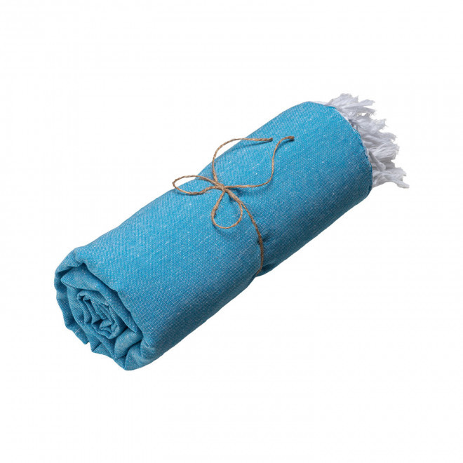PAREO/FOUTA PERSONNALISE 'HORTENSE 150 UNI' - bleu ciel