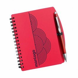CARNET À SPIRALE PERSONNALISÉ A6 AVEC STYLO 'TURINO'