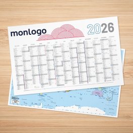 CALENDRIER BANCAIRE PERSONNALISÉ RIGIDE 65X40,5 CM 'MAP'