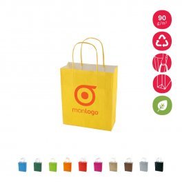 SAC PAPIER KRAFT PUBLICITAIRE ANSES TORSADEES 'CUBANO' 18X22X8 cm 90 GR/M²